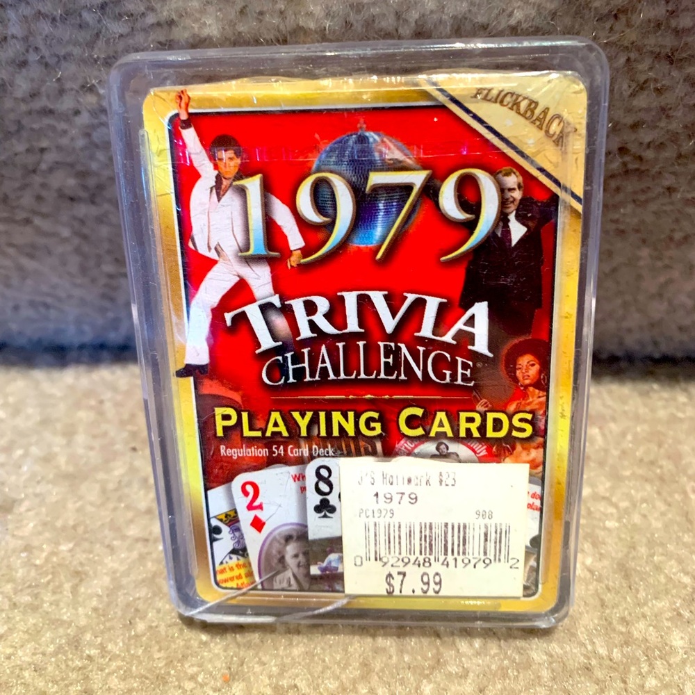 Brand new deck of 1979 trivia playing cards perfect for Birthdays or Anniversary